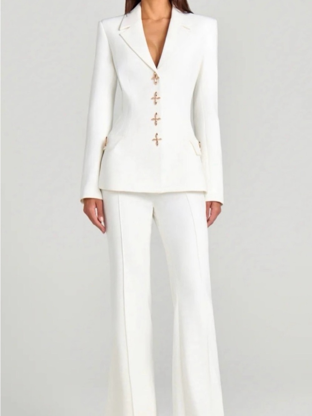 NADINE MERABI White Tailored Blazer